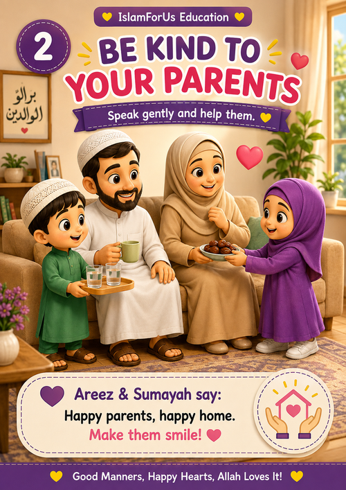 10 Islamic Manners for Kids – Learn with Areez & Sumayah 🌙✨