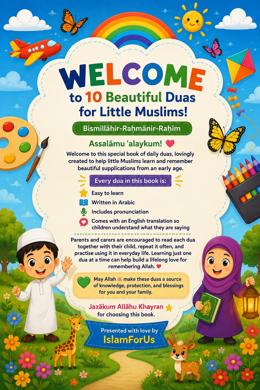 🌙10 Beautiful Daily Duas for Little Muslims