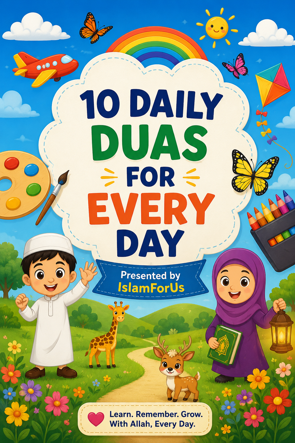 🌙10 Beautiful Daily Duas for Little Muslims