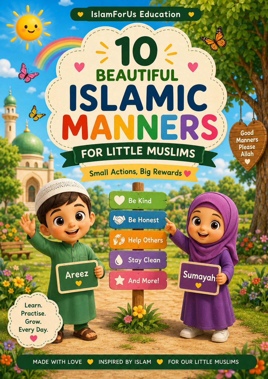 10 Islamic Manners for Kids – Learn with Areez & Sumayah 🌙✨